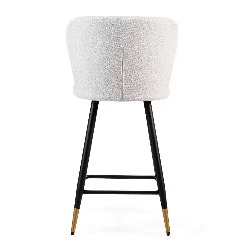 Christopher Knight Home Serein 26'' Modern Upholstered Bar Stools with Gold-Tipped Metal Legs (Set of 2)
