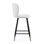 Christopher Knight Home Serein 26'' Modern Upholstered Bar Stools with Gold-Tipped Metal Legs (Set of 2)