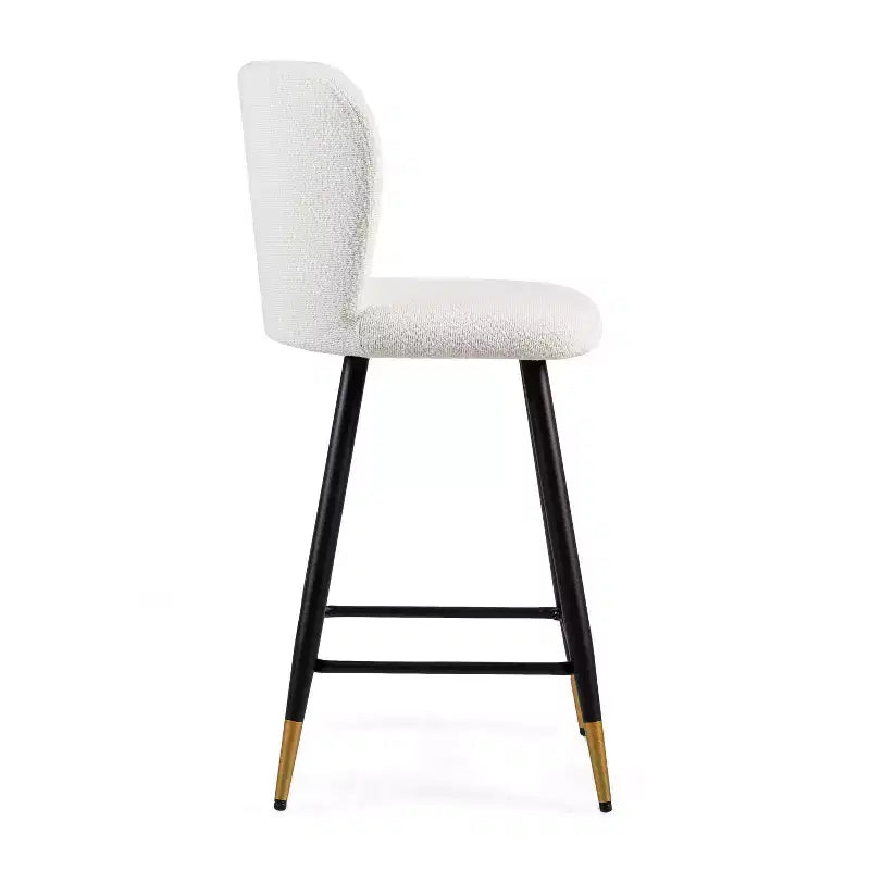 Christopher Knight Home Serein 26'' Modern Upholstered Bar Stools with Gold-Tipped Metal Legs (Set of 2)