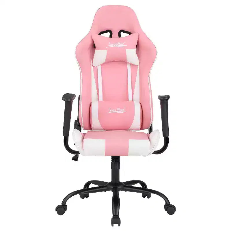 BestMassage Gaming Chair Office Chair with Lumbar Support Headrest Armrests and Rolling Swivel Computer Chair for PC Gamer