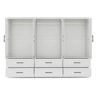 Keloyid White Wood 94.5 in. Armoire with 6 Drawers and 6 Doors