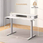Costway 48x 24 Electric Standing Desk with 2 Drawers Monitor Stand Storage Shelf Brown/Black/White