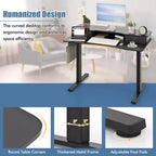 Costway 48x 24 Electric Standing Desk with 2 Drawers Monitor Stand Storage Shelf Brown/Black/White