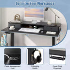 Costway 48x 24 Electric Standing Desk with 2 Drawers Monitor Stand Storage Shelf Brown/Black/White