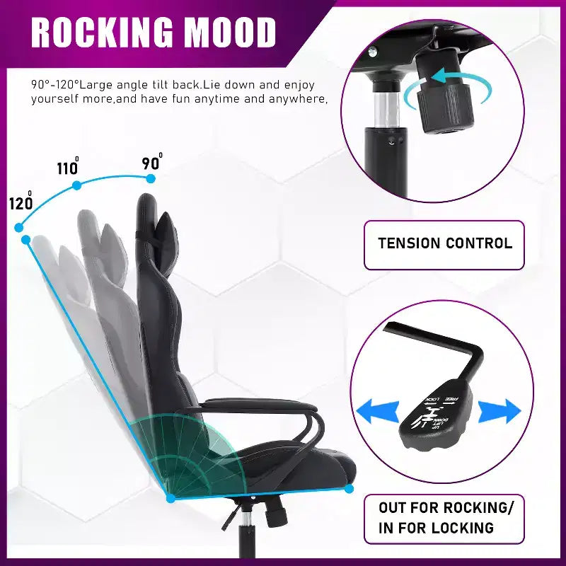 BestMassage Gaming Desk Chair Office Chair Computer Chair with Armrests 360 Swivel Lumbar Support Executive Task Chair for Adults