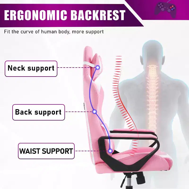 BestMassage Gaming Desk Chair Office Chair Computer Chair with Armrests 360 Swivel Lumbar Support Executive Task Chair for Adults