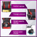 BestMassage Gaming Desk Chair Office Chair Computer Chair with Armrests 360 Swivel Lumbar Support Executive Task Chair for Adults