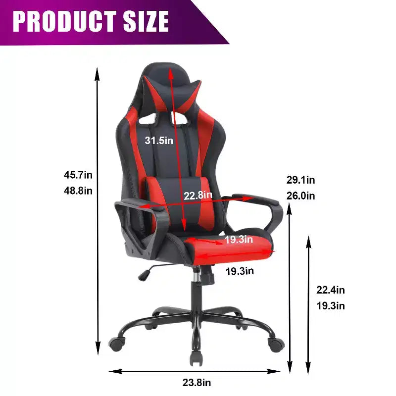 BestMassage Gaming Desk Chair Office Chair Computer Chair with Armrests 360 Swivel Lumbar Support Executive Task Chair for Adults