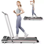 DeerRun A6 Plus 2026 Slim 2-in-1 Folding Treadmill with 5% Incline, Bluetooth & Remote Control, 300lbs