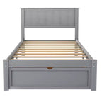 Whisen Wood Twin Size Platform Bed with Under-bed Drawer