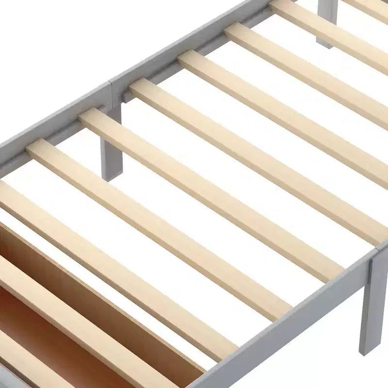 Whisen Wood Twin Size Platform Bed with Under-bed Drawer