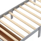 Whisen Wood Twin Size Platform Bed with Under-bed Drawer
