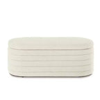 Zeus & Ruta Modern 43 in.W Oval Storage Ottoman End of Bed Stool Bench Upholstered with Safety Hinge-