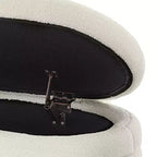 Zeus & Ruta Modern 43 in.W Oval Storage Ottoman End of Bed Stool Bench Upholstered with Safety Hinge-