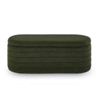 Zeus & Ruta Modern 43 in.W Oval Storage Ottoman End of Bed Stool Bench Upholstered with Safety Hinge-