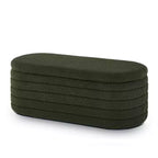 Zeus & Ruta Modern 43 in.W Oval Storage Ottoman End of Bed Stool Bench Upholstered with Safety Hinge-