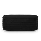 Zeus & Ruta Modern 43 in.W Oval Storage Ottoman End of Bed Stool Bench Upholstered with Safety Hinge-