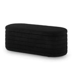 Zeus & Ruta Modern 43 in.W Oval Storage Ottoman End of Bed Stool Bench Upholstered with Safety Hinge-