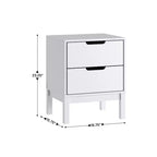 Flash Furniture Dallas Wooden Night Stand, Bedroom Side Table with 2 Storage Drawers for Kids