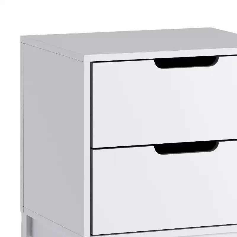 Flash Furniture Dallas Wooden Night Stand, Bedroom Side Table with 2 Storage Drawers for Kids