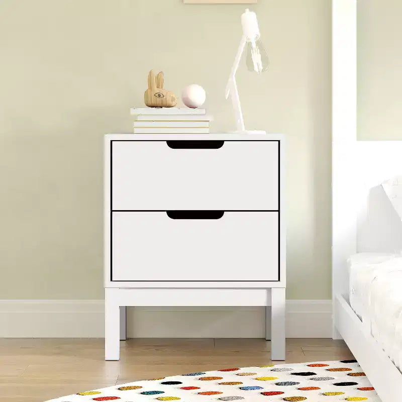 Flash Furniture Dallas Wooden Night Stand, Bedroom Side Table with 2 Storage Drawers for Kids