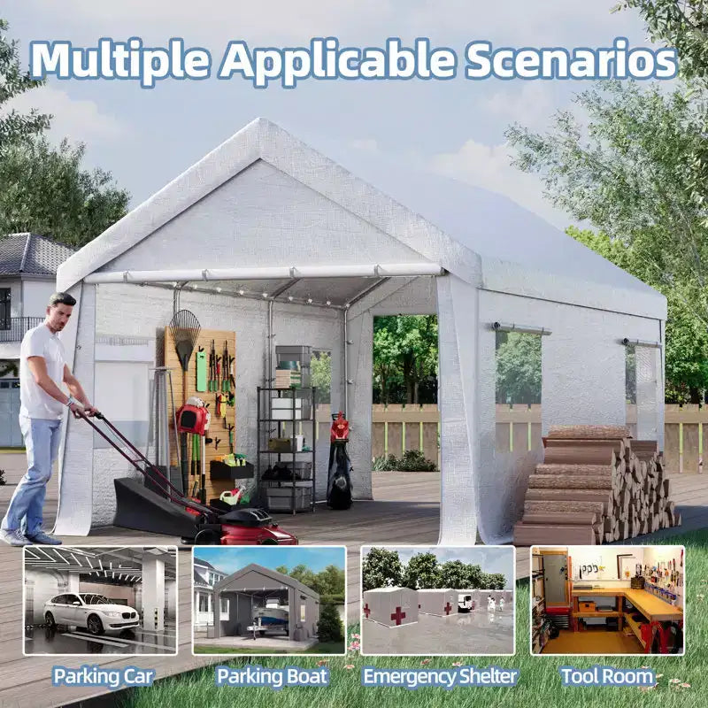 EROMMY 10 Ft X 20 Ft Car Canopy Portable Garage