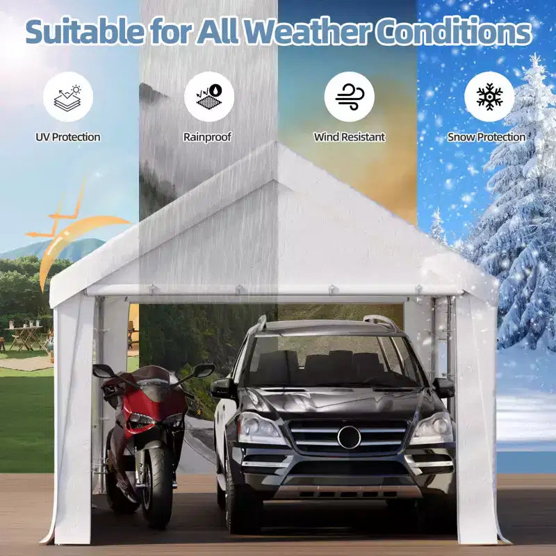 EROMMY 10 Ft X 20 Ft Car Canopy Portable Garage