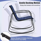 Costway 4/8 PCS Patio Rocking Set 4 Rocking Chairs & Loveseat with Glass-Top Table Outdoor Navy