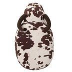 GDFStudio Moria Modern Rubber Wood Velvet Cow Ottoman