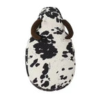 GDFStudio Moria Modern Rubber Wood Velvet Cow Ottoman