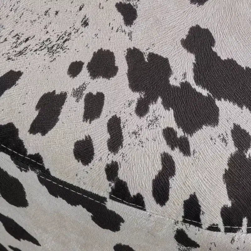 GDFStudio Moria Modern Rubber Wood Velvet Cow Ottoman