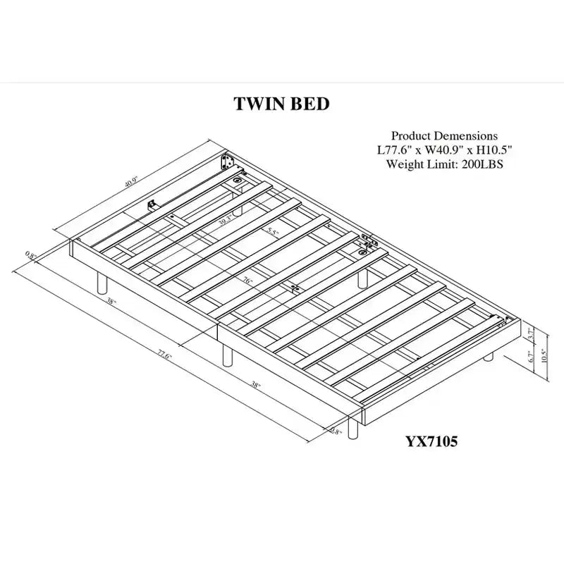 Whisen Modern Design Floating Platform Bed Frame