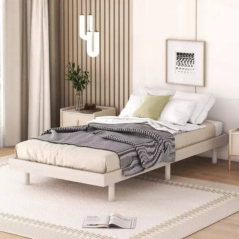 Whisen Modern Design Floating Platform Bed Frame