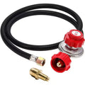 GasOne Propane Regulator 4 ft High Pressure 0-20 PSI Adjustable Regulator with hose QCC-1 type, Red