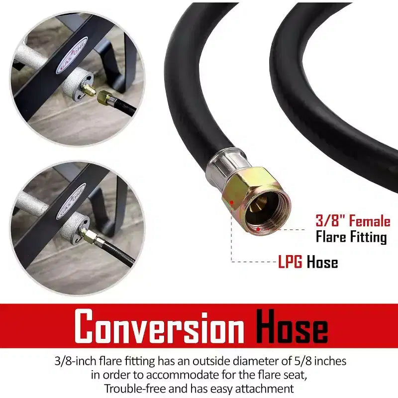 GasOne Propane Regulator 4 ft High Pressure 0-20 PSI Adjustable Regulator with hose QCC-1 type, Red