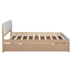 Whisen Modern Twin Bed Frame For White High Gloss Headboard and Footboard with Trundle or Drawers, Space-Saving Design