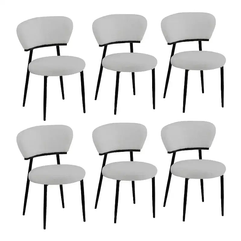 Christopher Knight Home Atrass Upholstered Dining Chair with Metal Legs (Set of 6)