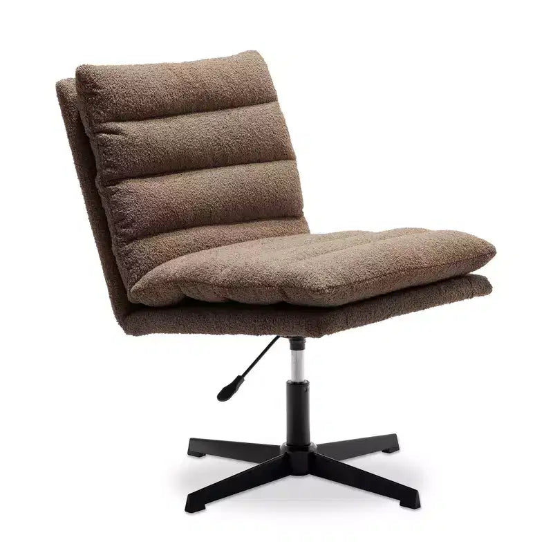 Zeus & Ruta 22.83 in.W Swivel Accent Chair Cross Legged Office Chair with Adjustable Armless