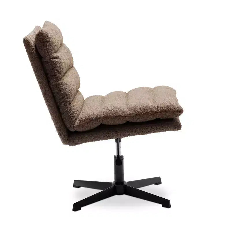 Zeus & Ruta 22.83 in.W Swivel Accent Chair Cross Legged Office Chair with Adjustable Armless