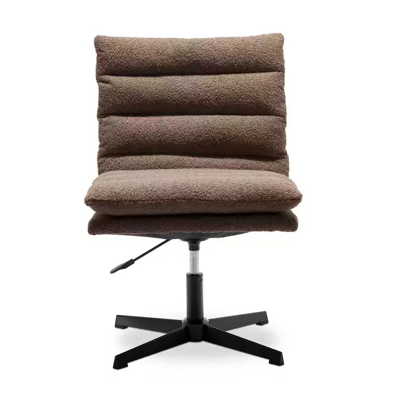 Zeus & Ruta 22.83 in.W Swivel Accent Chair Cross Legged Office Chair with Adjustable Armless