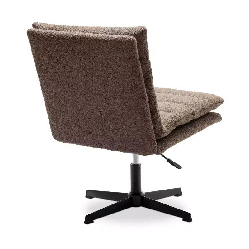 Zeus & Ruta 22.83 in.W Swivel Accent Chair Cross Legged Office Chair with Adjustable Armless