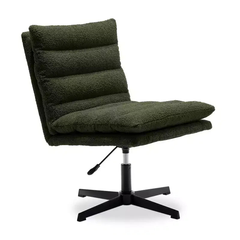Zeus & Ruta 22.83 in.W Swivel Accent Chair Cross Legged Office Chair with Adjustable Armless