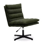 Zeus & Ruta 22.83 in.W Swivel Accent Chair Cross Legged Office Chair with Adjustable Armless
