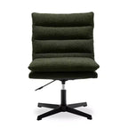 Zeus & Ruta 22.83 in.W Swivel Accent Chair Cross Legged Office Chair with Adjustable Armless