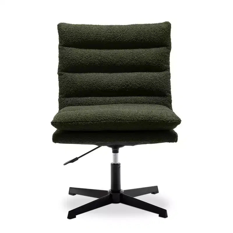 Zeus & Ruta 22.83 in.W Swivel Accent Chair Cross Legged Office Chair with Adjustable Armless