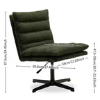 Zeus & Ruta 22.83 in.W Swivel Accent Chair Cross Legged Office Chair with Adjustable Armless