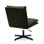 Zeus & Ruta 22.83 in.W Swivel Accent Chair Cross Legged Office Chair with Adjustable Armless