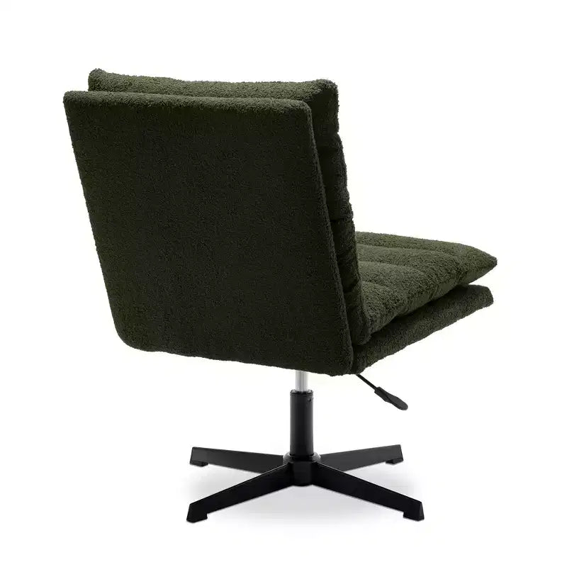 Zeus & Ruta 22.83 in.W Swivel Accent Chair Cross Legged Office Chair with Adjustable Armless