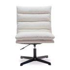 Zeus & Ruta 22.83 in.W Swivel Accent Chair Cross Legged Office Chair with Adjustable Armless