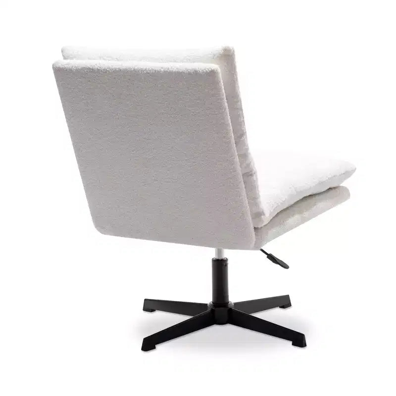 Zeus & Ruta 22.83 in.W Swivel Accent Chair Cross Legged Office Chair with Adjustable Armless